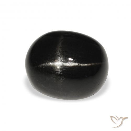 Diopside étoilé Noire naturelle ovale, 6.19 ct, Opaque