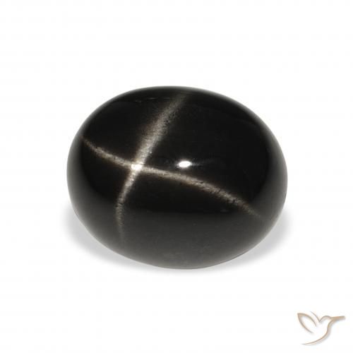 Diopside étoilé Noire naturelle ovale, 6.62 ct, Opaque