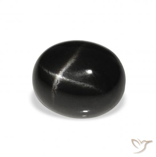 Diopside étoilé Noire naturelle ovale, 5.90 ct, Opaque