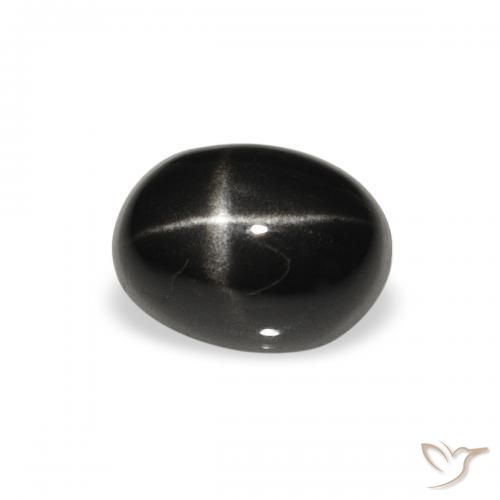 Diopside étoilé Noire naturelle ovale, 1.40 ct, Opaque