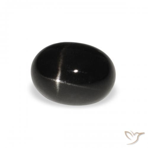 Diopside étoilé Noire naturelle ovale, 2.61 ct, Opaque
