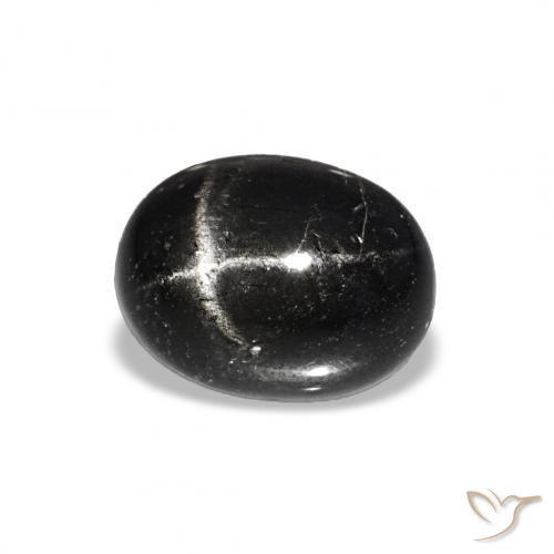 Diopside étoilé Noire naturelle ovale, 1.56 ct, Opaque