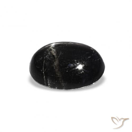 Diopside étoilé Noire naturelle ovale, 1.56 ct, Opaque