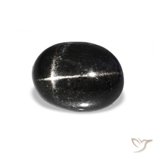Diopside étoilé Noire naturelle ovale, 1.56 ct, Opaque