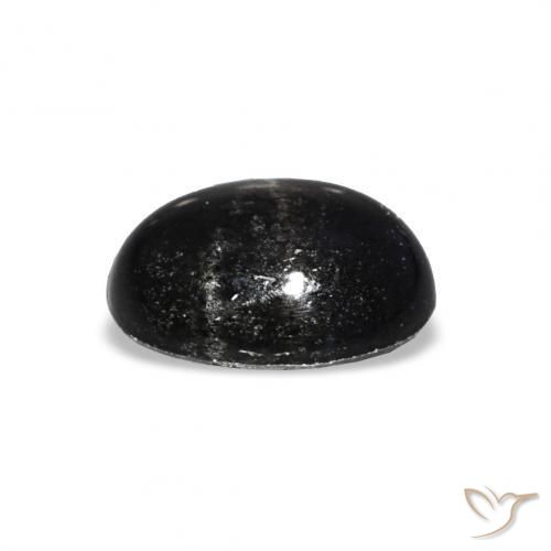 Diopside étoilé Noire naturelle ovale, 1.56 ct, Opaque
