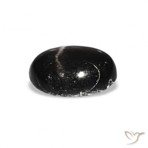 Diopside étoilé Noire naturelle ovale, 1.48 ct, Transparent