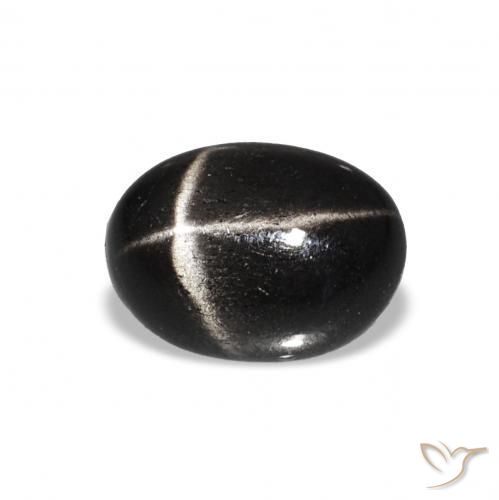 Diopside étoilé Noire naturelle ovale, 1.55 ct, Opaque
