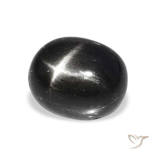 Diopside étoilé Noire naturelle ovale, 7.08 ct, Opaque