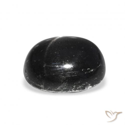 Diopside étoilé Noire naturelle ovale, 7.08 ct, Opaque