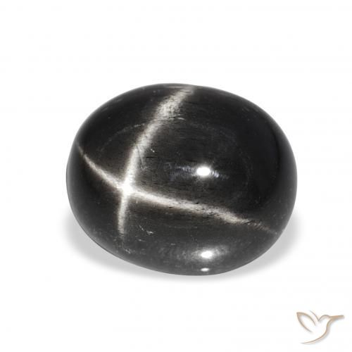 Diopside étoilé Noire naturelle ovale, 6.48 ct, Opaque
