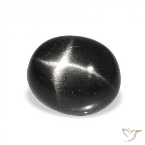 Diopside étoilé Noire naturelle ovale, 5.49 ct, Opaque