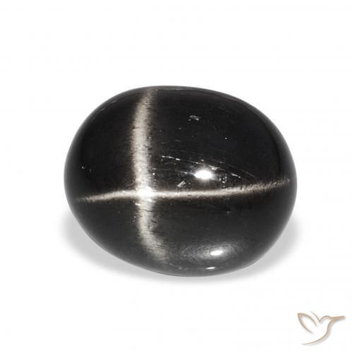 Diopside étoilé Noire naturelle ovale, 7.15 ct, Opaque