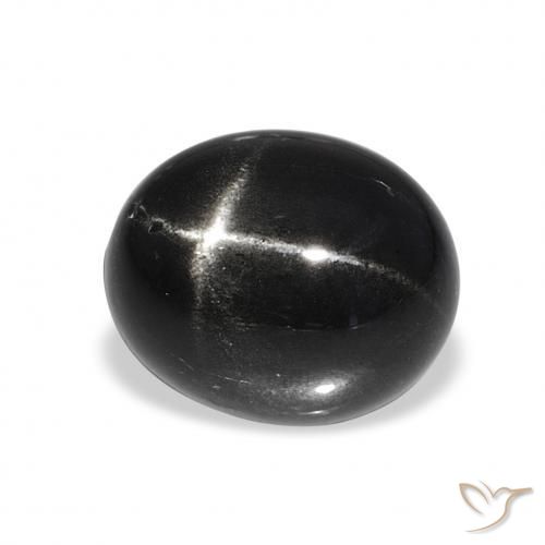 Diopside étoilé Noire naturelle ovale, 7.64 ct, Opaque