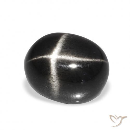 Diopside étoilé Noire naturelle ovale, 6.78 ct, Opaque