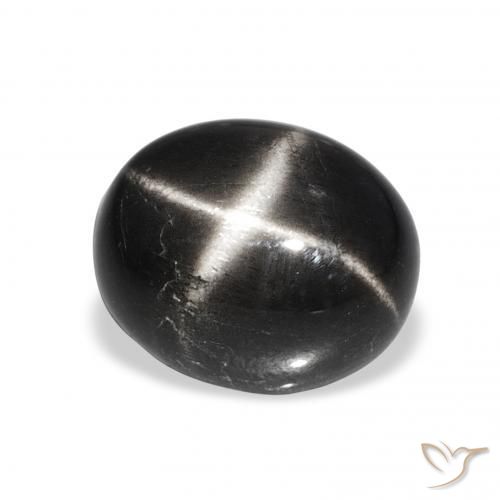 Diopside étoilé Noire naturelle ovale, 6.35 ct, Opaque