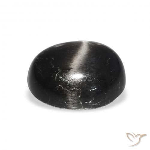 Diopside étoilé Noire naturelle ovale, 6.35 ct, Opaque
