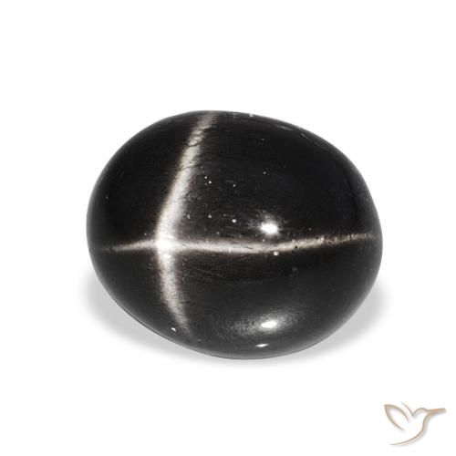 Diopside étoilé Noire naturelle ovale, 6.92 ct, Opaque