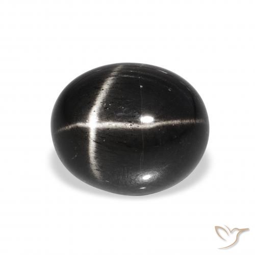 Diopside étoilé Noire naturelle ovale, 6.98 ct, Opaque
