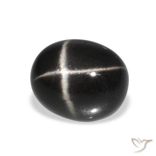 Diopside étoilé Noire naturelle ovale, 7.59 ct, Opaque