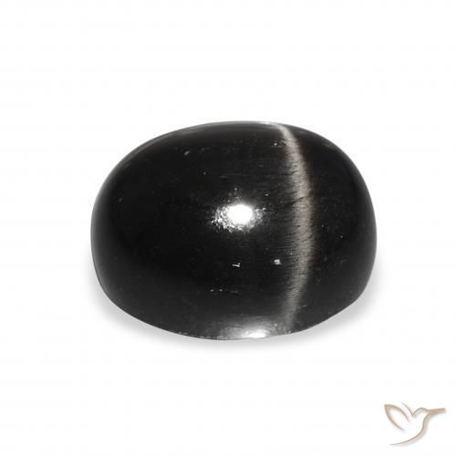 Diopside étoilé Noire naturelle ovale, 7.59 ct, Opaque