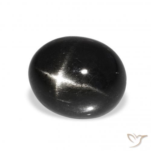 Diopside étoilé Noire naturelle ovale, 6.48 ct, Opaque