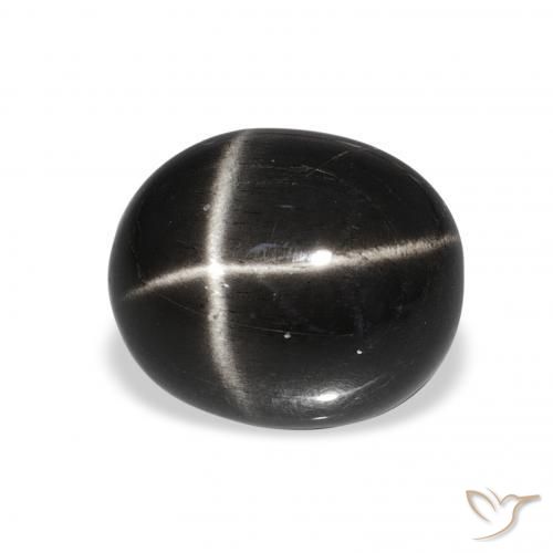 Diopside étoilé Noire naturelle ovale, 6.11 ct, Opaque