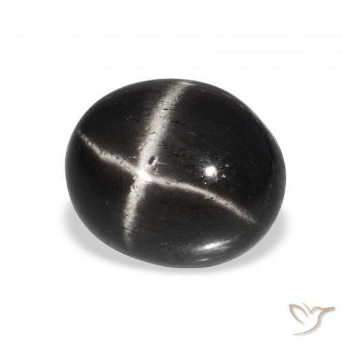 Diopside étoilé Noire naturelle ovale, 6.66 ct, Opaque