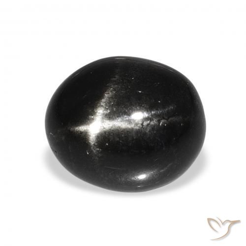 Diopside étoilé Noire naturelle ovale, 7.74 ct, Opaque