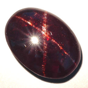 Grenat étoilé noir naturelle coupe ovale, 15,79 ct, opaque