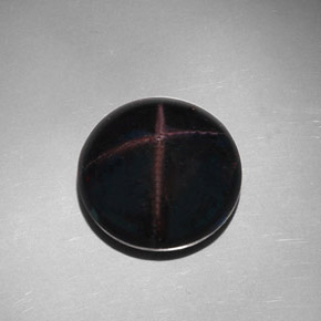 Grenat étoilé noir naturelle coupe roude, 39,08 ct, opaque