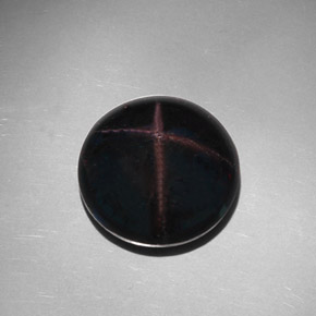 Grenat étoilé noir naturelle coupe roude, 39,08 ct, opaque