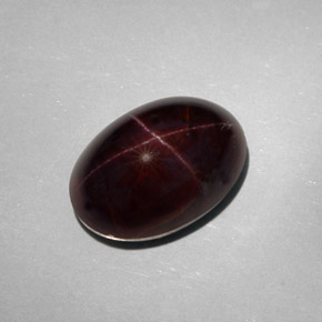 Grenat étoilé noir naturelle coupe ovale, 25,18 ct, opaque