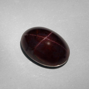 Grenat étoilé noir naturelle coupe ovale, 25,18 ct, opaque