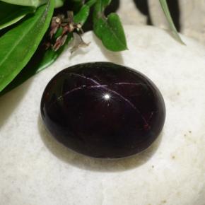 Grenat étoilé noir naturelle coupe ovale, 31,18 ct, opaque
