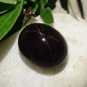 Grenat étoilé noir naturelle coupe ovale, 31,18 ct, opaque