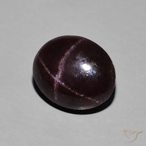 Grenat étoilé Rouge acajou naturelle ovale, 5.73 ct, Opaque
