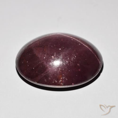 Grenat étoilé Rouge acajou naturelle ovale, 64.50 ct, Opaque