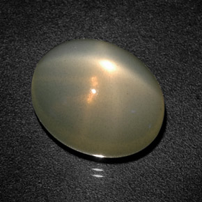 Pierre de lune étoilée vert naturelle transparent, 12,93 ct, transparent / translucide