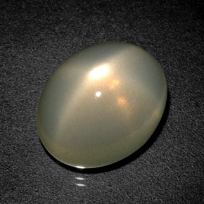 Pierre de lune étoilée vert naturelle transparent, 12,93 ct, transparent / translucide