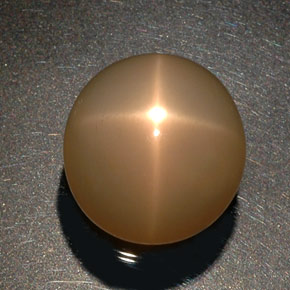 Pierre de lune étoilée orange naturelle transparent, 26,52 ct, transparent / translucide