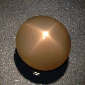 Pierre de lune étoilée orange naturelle transparent, 26,52 ct, transparent / translucide