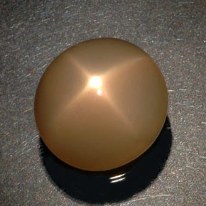 Pierre de lune étoilée orange naturelle transparent, 26,52 ct, transparent / translucide