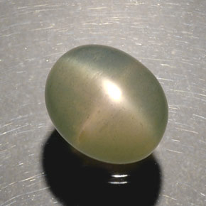 Pierre de lune étoilée vert naturelle transparent, 5,17 ct, transparent / translucide