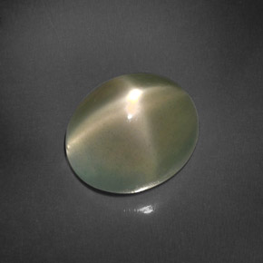 Pierre de lune étoilée vert naturelle transparent, 4,89 ct, transparent / translucide