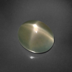 Pierre de lune étoilée vert naturelle transparent, 4,89 ct, transparent / translucide