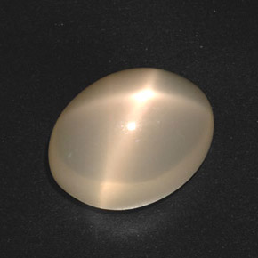 Pierre de lune étoilée crème naturelle coupe ovale, 17,40 ct, translucide