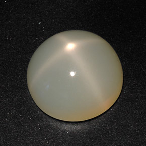 Pierre de lune étoilée crème naturelle coupe roude, 11,31 ct, translucide