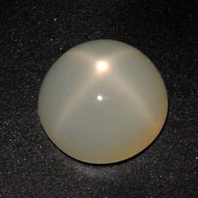 Pierre de lune étoilée crème naturelle coupe roude, 11,31 ct, translucide