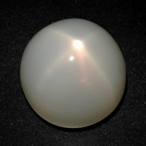 Pierre de lune étoilée crème naturelle coupe roude, 22,48 ct, translucide