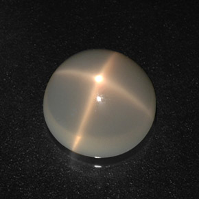 Pierre de lune étoilée crème naturelle coupe roude, 3,04 ct, translucide